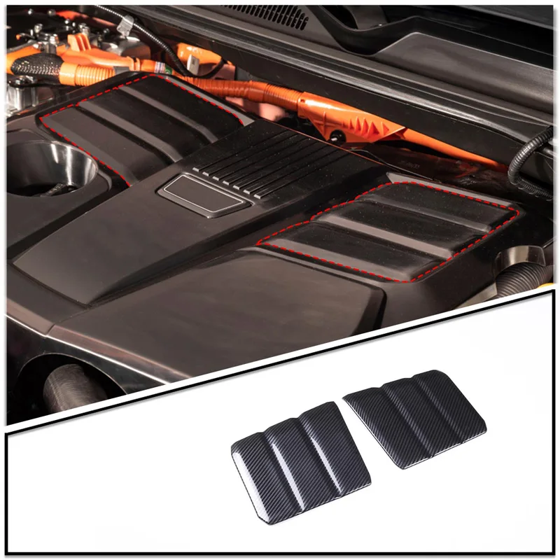 

Carbon Fiber Style Car Front Engine Hood Bonnet Vents Hood Air Outlet Trim Cover For Toyota Tundra 2022-2023 Auto Accessories