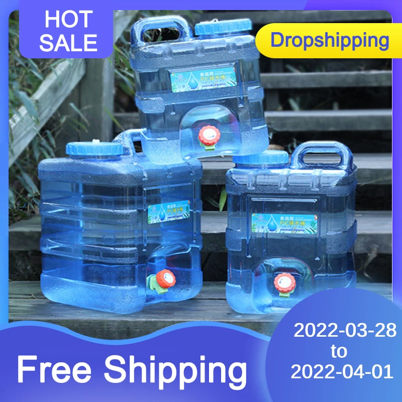 

12/15L Capacity Outdoor Water Bucket Portable Driving Water Tank Container with Faucet for Camping Picnic Hiking