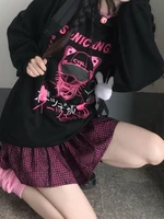 deeptown japan style anime print hoodies women harajuku kawaii oversize sweatshirts street cute cartoon casual long sleeve tops