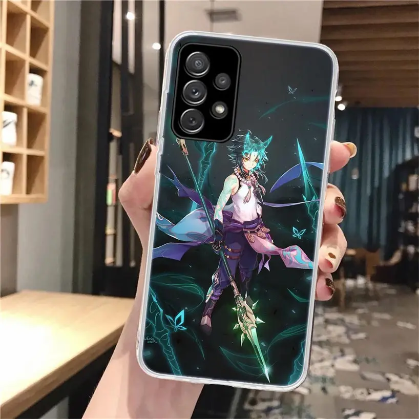 Ударопрочный Мягкий чехол Xiao Genshin для Samsung Galaxy A52 A53 A54 A12 A13 A14 A22 A23 A24 A32 A33 A34 A72 A73 A42 A43