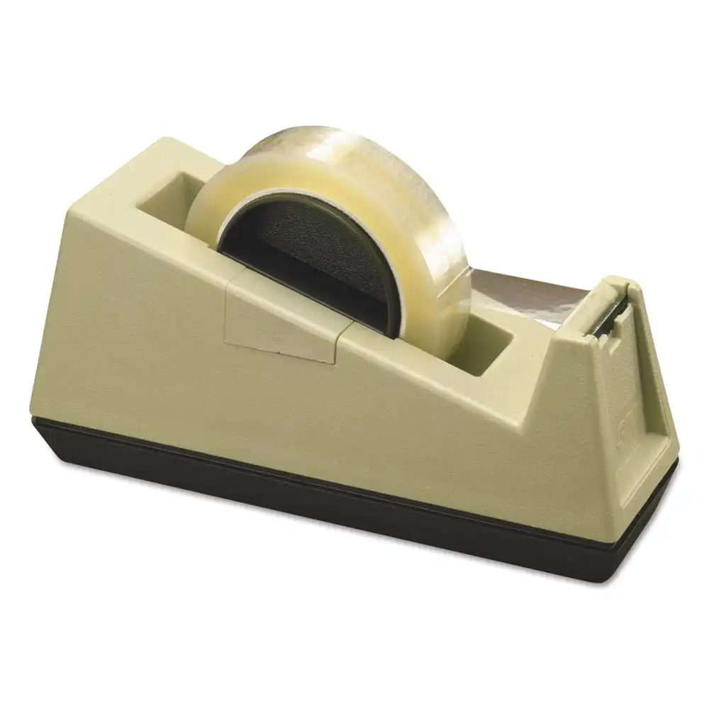 

C-25 Heavy-Duty Weighted Desktop Tape Dispenser, 3" Core, Plastic, Putty/brown