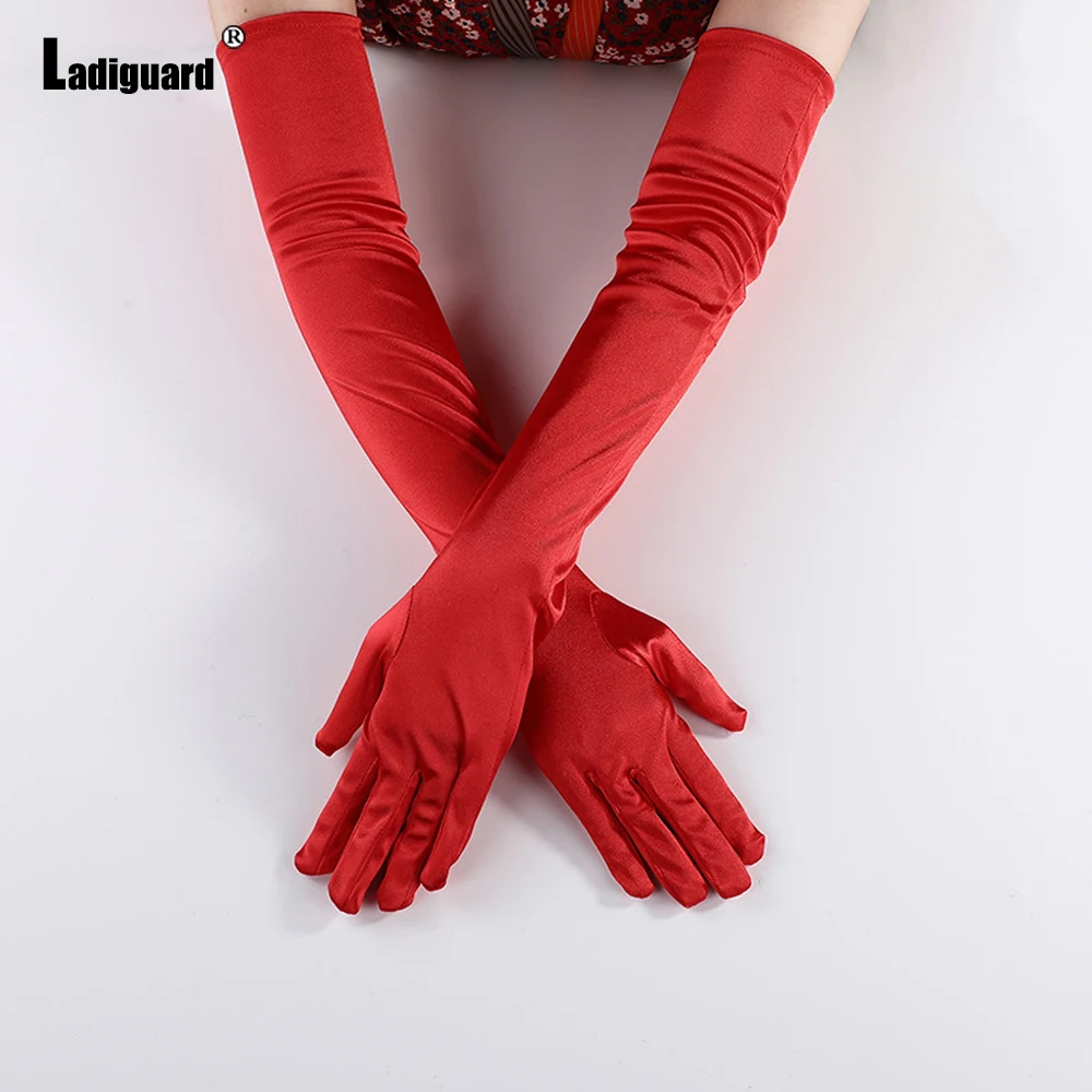 Женские эротические перчатки красные черные для косплея женские свадебные