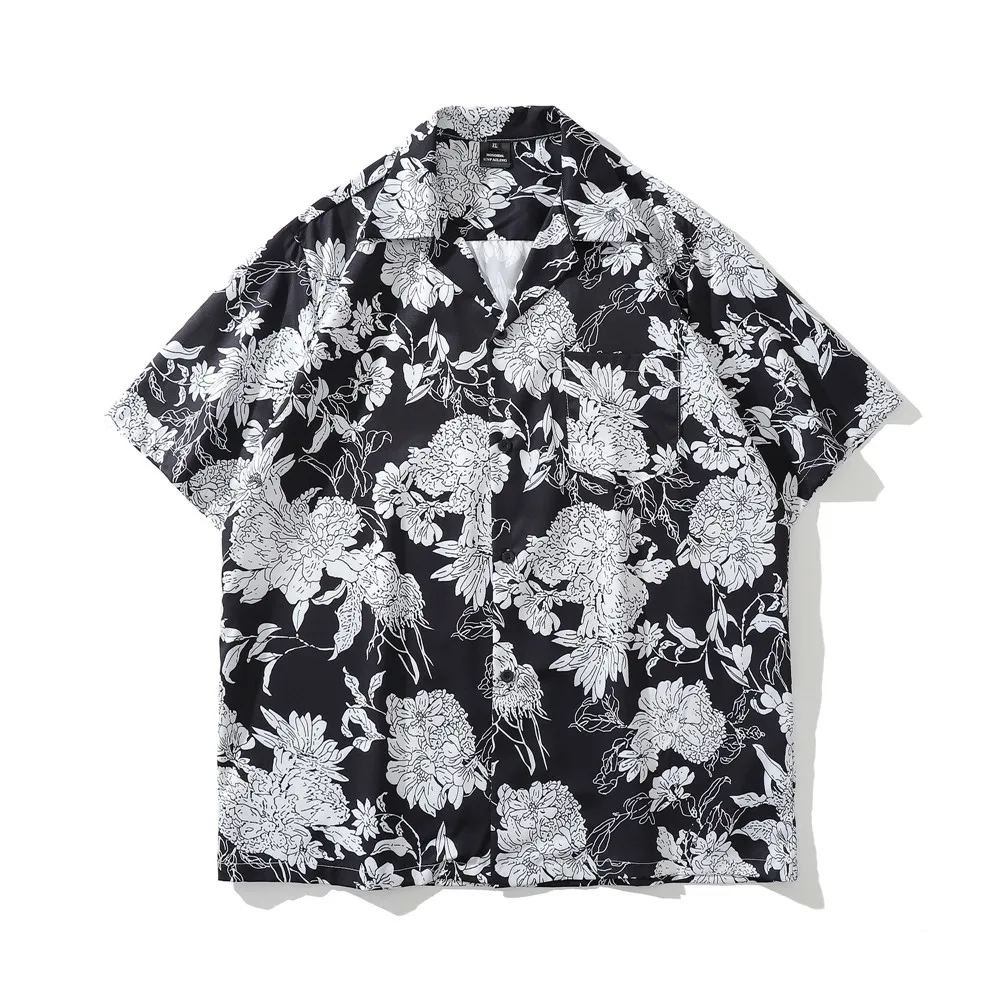 

OSCN7 Casual Street Printed Short Sleeve Shirt Men 2022 Hawaii Beach Oversize Women Fashion Harujuku Shirts for Men 7892