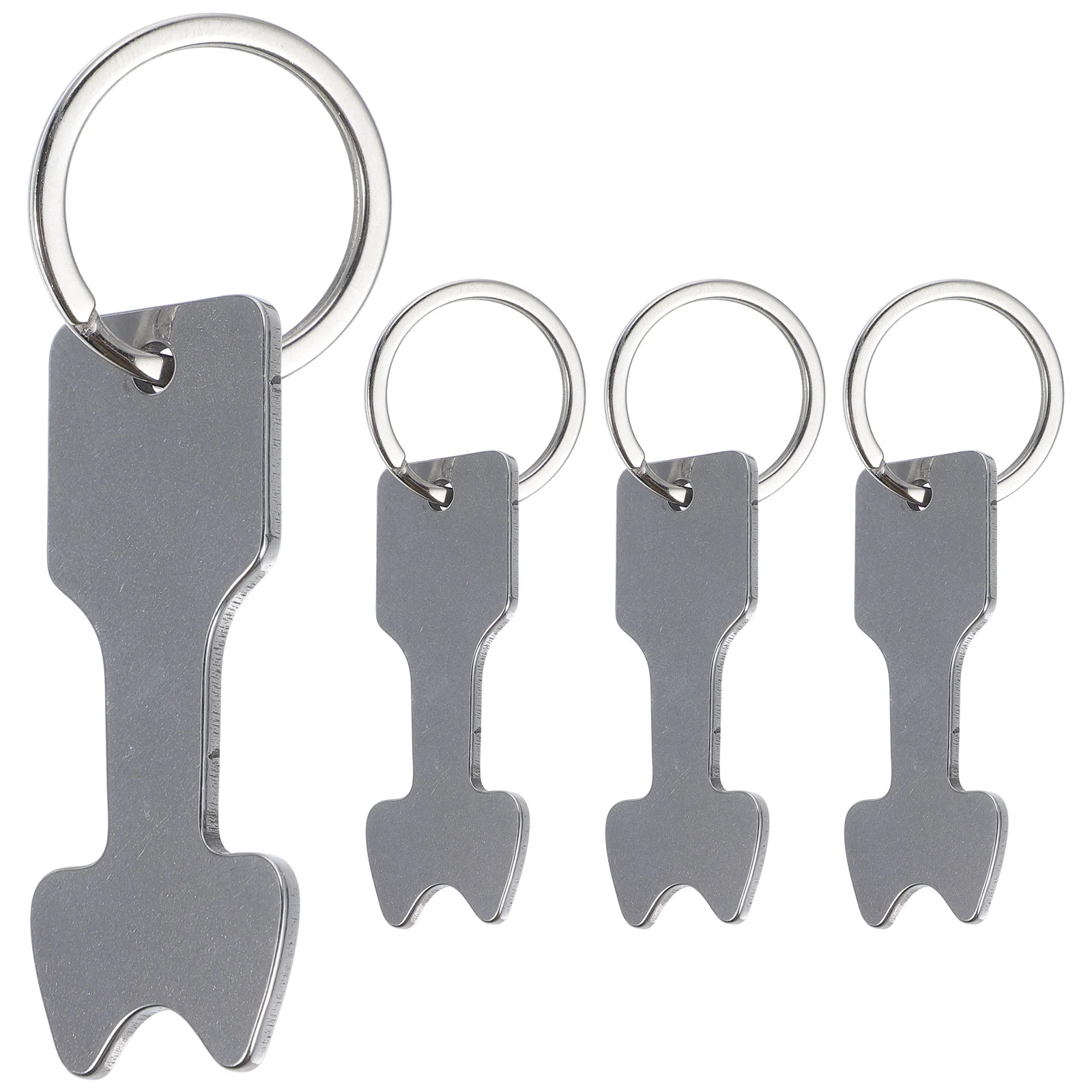 

4 Pcs Car Key Accessories Trolley Remover Keyring Grocery Cart Key Chain Stainless Steel Key Ring Store Trolley Token