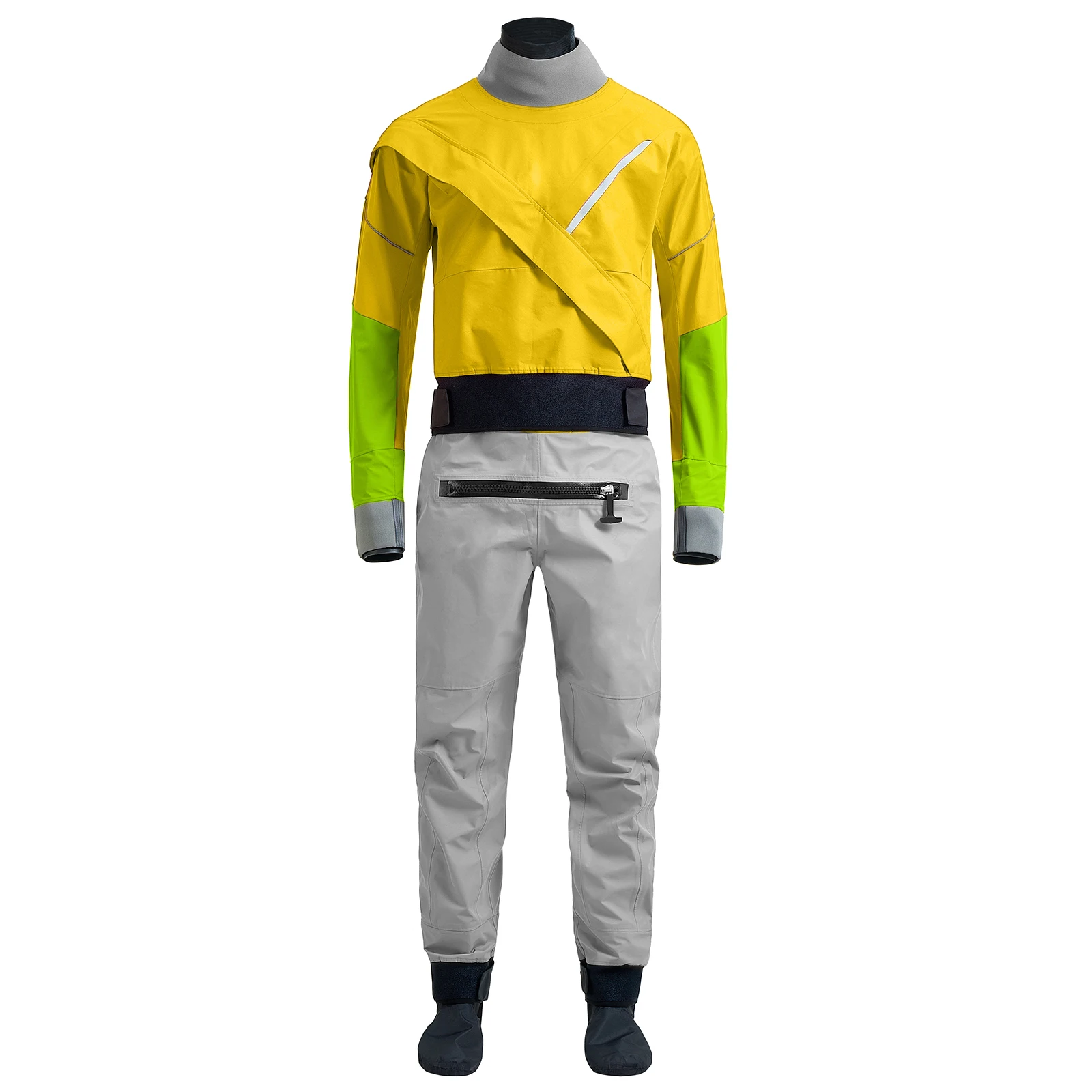 Kayak Dry Suit for Men 3-layer Waterproof Fabric Drysuit Wit