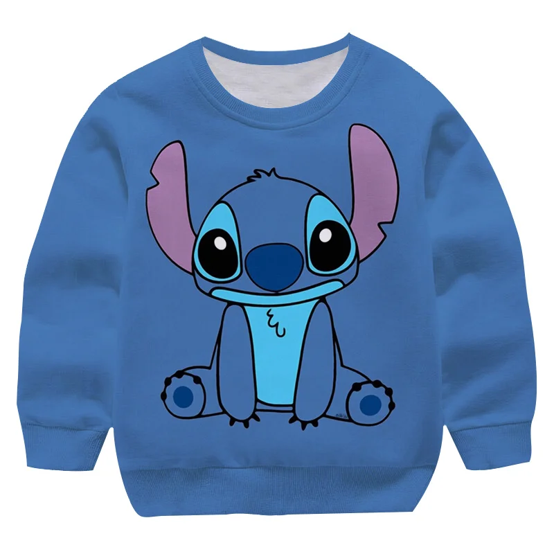 Spring Autumn Boys Girls Stitch Sweatshirt Children Kids Casual Cotton Long Sleeve Print Hoodies Sportswear Teen Hip Hop Clothes