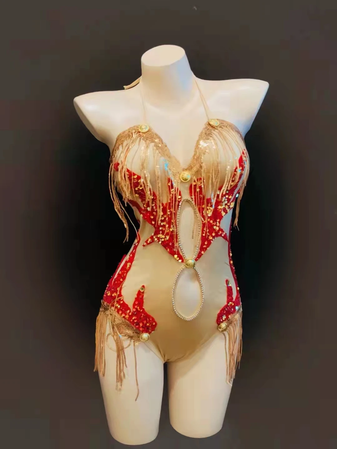 Взрослый женский костюм для ночного клуба DJ танцев на пилоне зеленый боди с