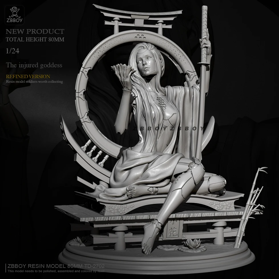

H80mm 1/24 Механическая женская модель солдата из смолы