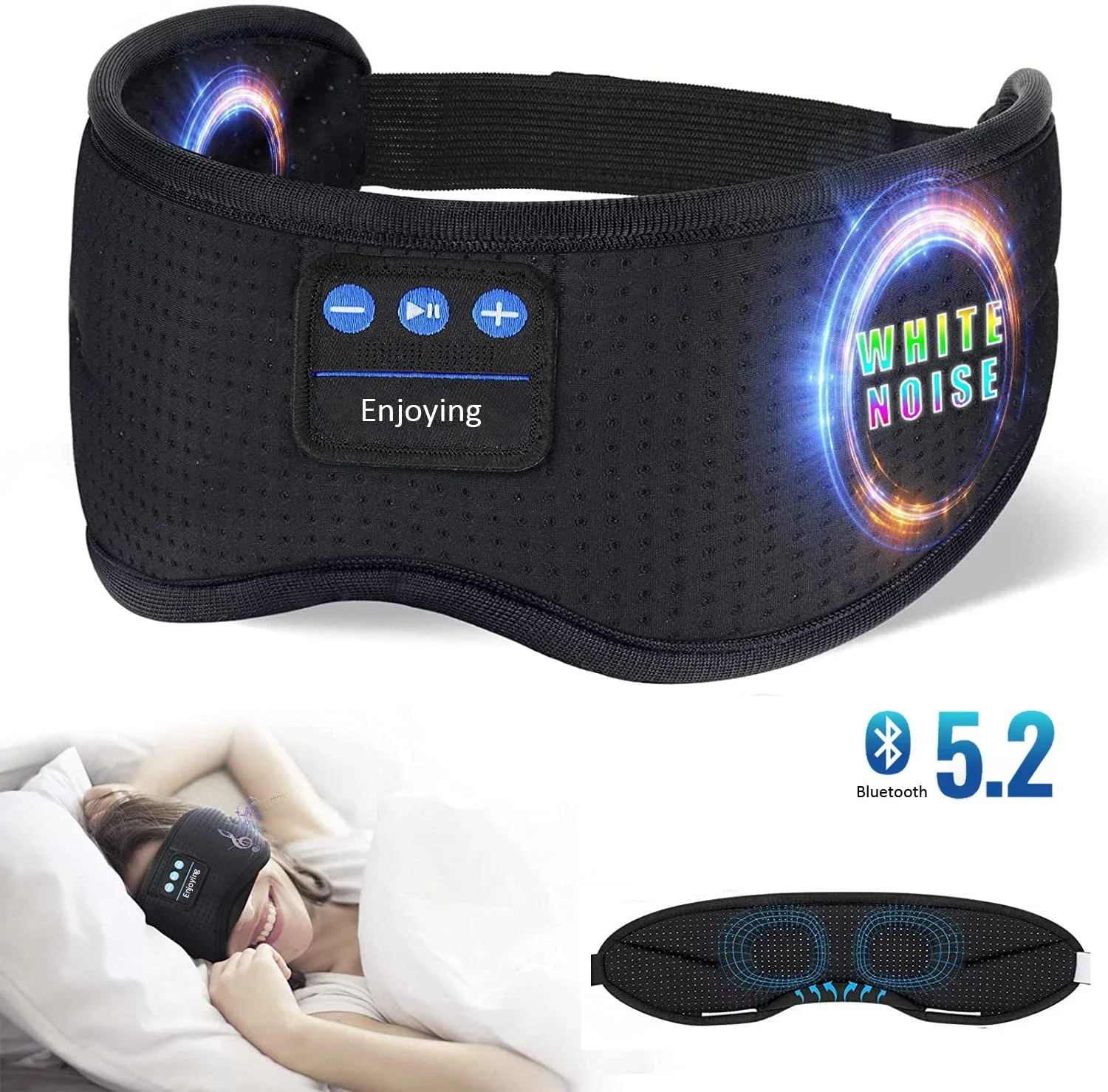 

Sleep Headphones Breathable Bluetooth 5.2 Headband 3D Sleeping Headphones Wireless Eye Mask Sleep Earbuds for Side Sleeper Gifts