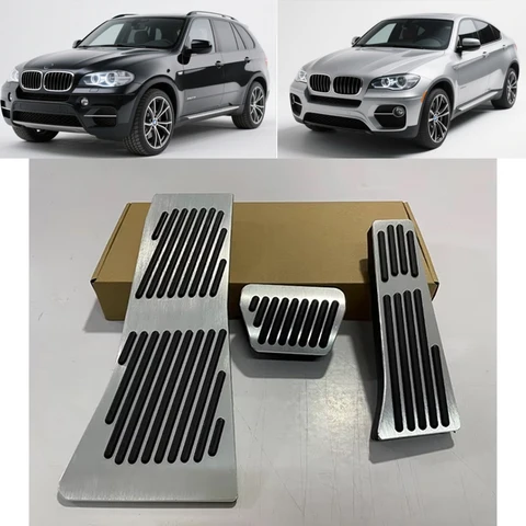 Автомобильные аксессуары для BMW X5 X6 E70 E71 E72 F15 F16 F85 F86, алюминиевая подставка для ног, педаль акселератора, тормозные педали, противоскользящие накладки