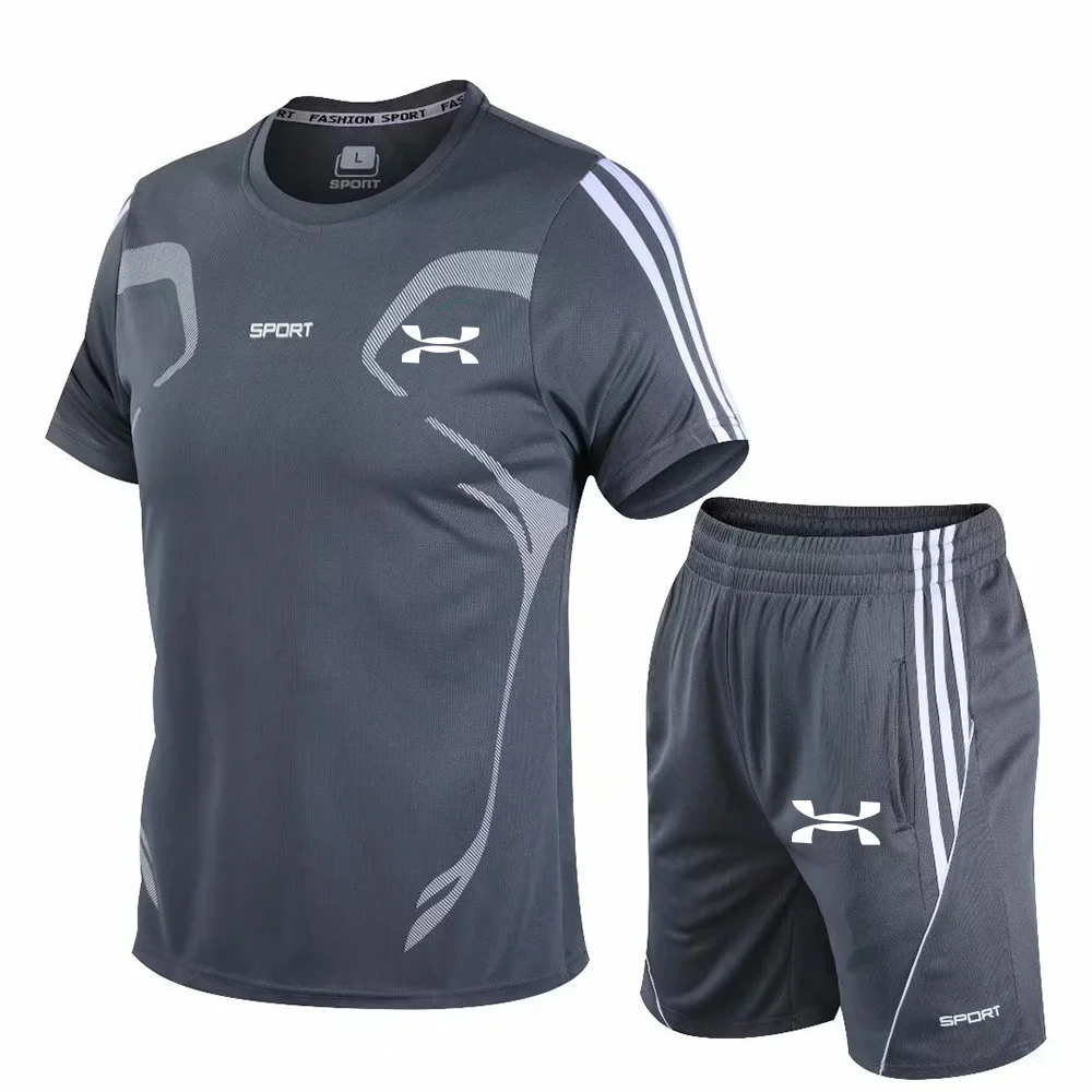 Мужской Спортивный Комплект Для Фитнеса Быстросохнущий Дышащий Повседневный