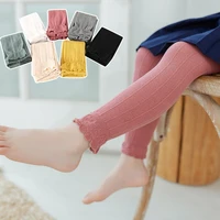 2022 autumn new children pantyhose girls twist nine point hook lace leggings toddler kids baby striped tights 1 12y