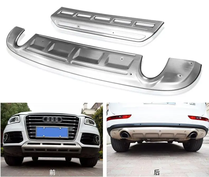 

Front Lip Bumper & Rear Diffuser Protector Guard Skid Plate Cover For AUDI Q5 2009 2010 2011 2012 2013 2014 2015 2016 2017