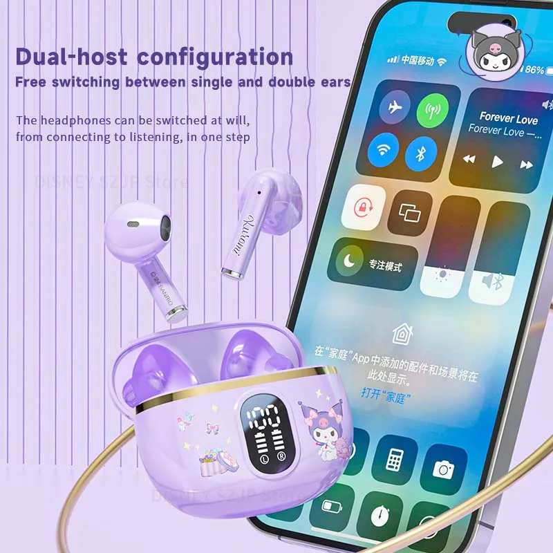 TWS-наушники Sanrio BL48 Kuromi с поддержкой Bluetooth и шумоподавлением