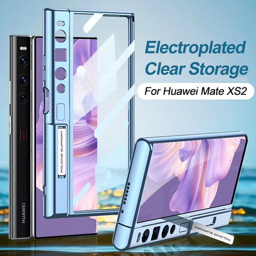 

GKK Luxury Plating Shockproof Case For Huawei Mate XS 2 With Bracket Transparent Protection Cover For Huawei Mate XS2 Soft Case