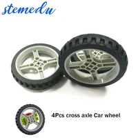4pcs 65mm geekservo cross axle wheels compatible with legoeds building blocks brick smart toy car accessories
