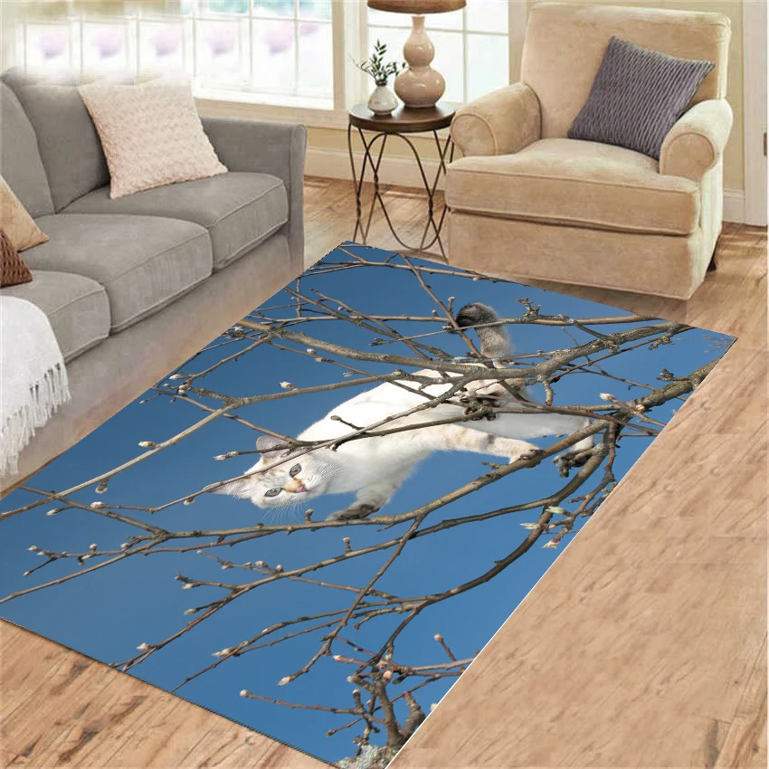 

Flannel Mat Cute Cat Puppy Printed Pattern Floor Mat Bedroom Carpet Non-slip Kitchen Bathroom Door rug for livingroom