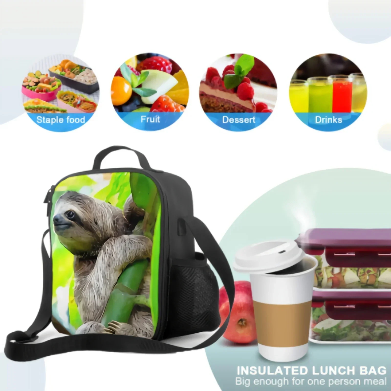 Ленивец в Пуэрторие Коста-Рика изолированная сумка для обеда школы пикника