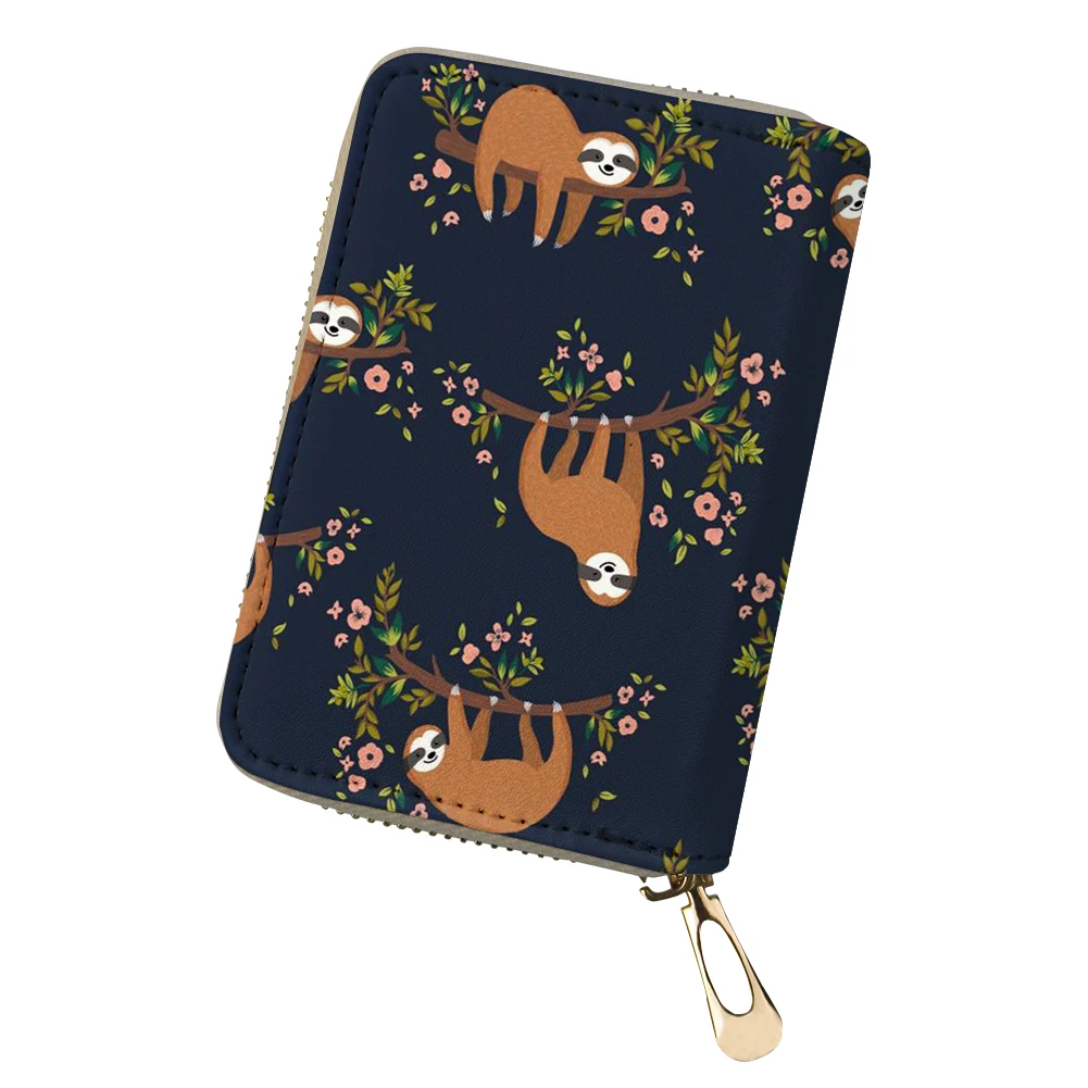 ADVOCATOR Sloth Pattern Women's Card Bag Waterproof Pocket Case Card Clip Customized Small Zipper Wallet Travel Free Shipping