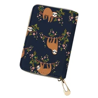 advocator sloth pattern womens card bag waterproof%c2%a0pocket case card clip customized small zipper wallet travel%c2%a0free shipping