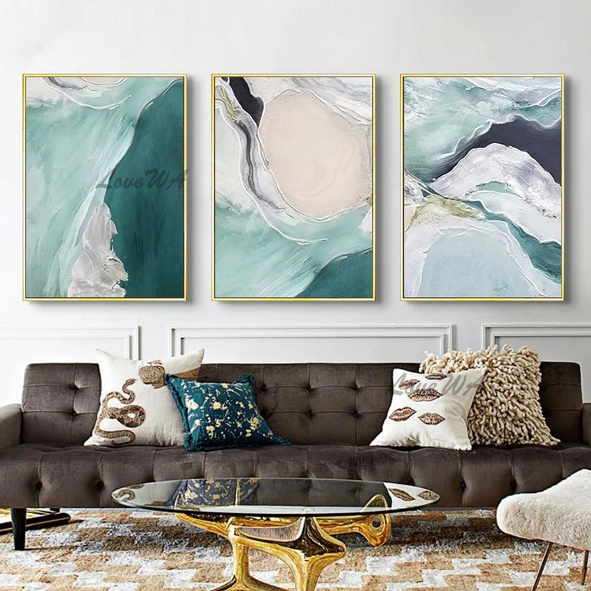 

Home Decoration Abstract 3 Panels Oil Painting Hand Painted Textured Acrylic Canvas Art Wall Decor Group Pieces Canvas Picture