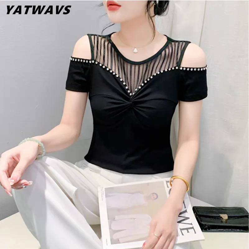 Высококачественная летняя женская хлопковая футболка сексуальные топы с