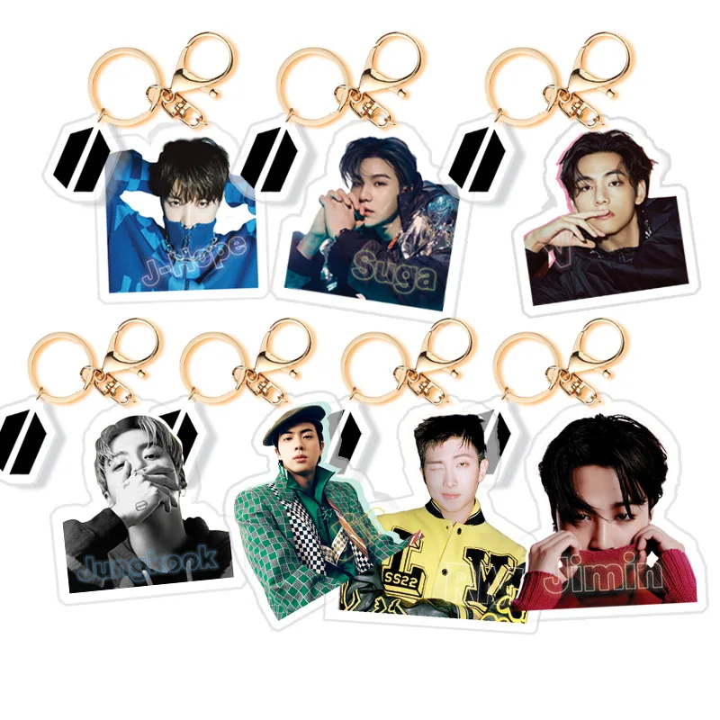 

1Pcs Kpop Wholesale Bangtan Boys Acrylic Keychain New Key Chain Accessories Key Ring Cute Pendant Keyring Gifts Fans Collection