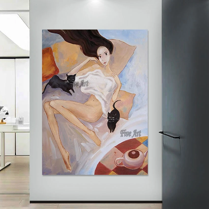 Картина маслом на холсте для женщин привлекательная Обнаженная картина ручная