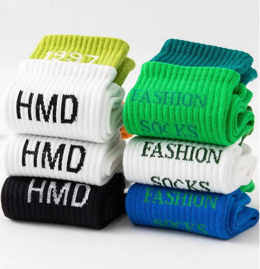 Online Celebrity Trend Letter Fashion Kawaii Cute Japanese Stockings Women's Socks Trend Sports Spring And Autumn Cotton Socks