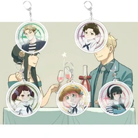 hot japan anime spy%c3%97family key chain acrylic cartoon figure loyor anya yor keychains kawaii bags car keyrings pendant fans gift
