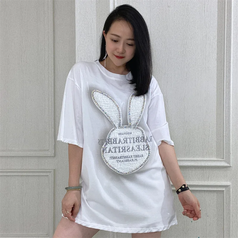 

Летняя футболка в стиле пэчворк, женские футболки с вышивкой, футболки с круглым вырезом, белая одежда с коротким рукавом, летние футболки для женщин