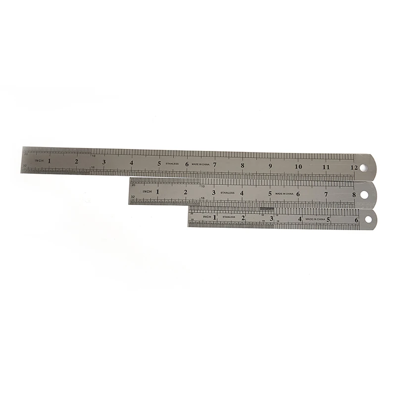 

15-30cm Stainless Steel Metal Straight Ruler Tool Double Sided Measuring Tool Stationery Ruler Cute School Supplies Wholesale