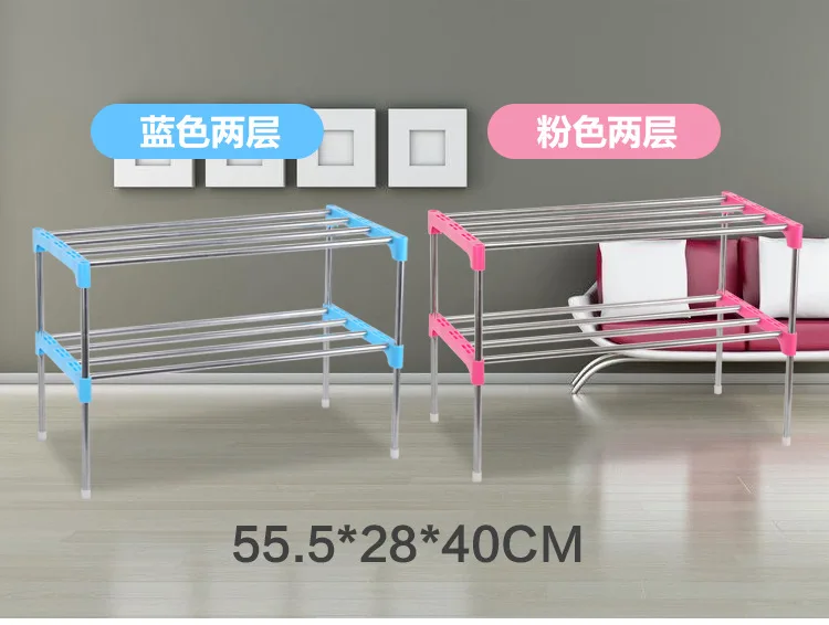 

Stainless steel multifunctional storage rack bedroom wrought iron shoe cabinet multi-layer non-woven fabric