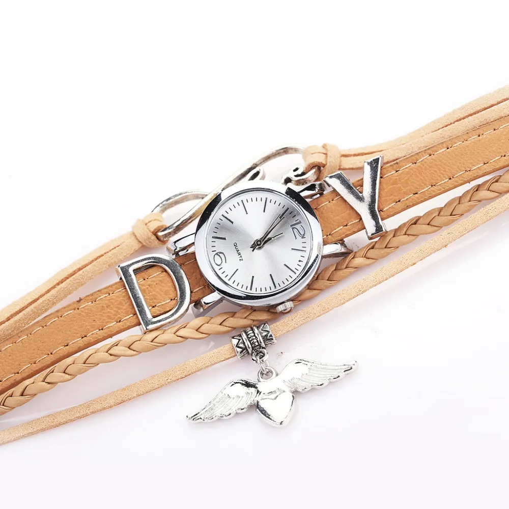 Часы наручные Duoya женские кварцевые брендовые Роскошные с серебристой подвеской