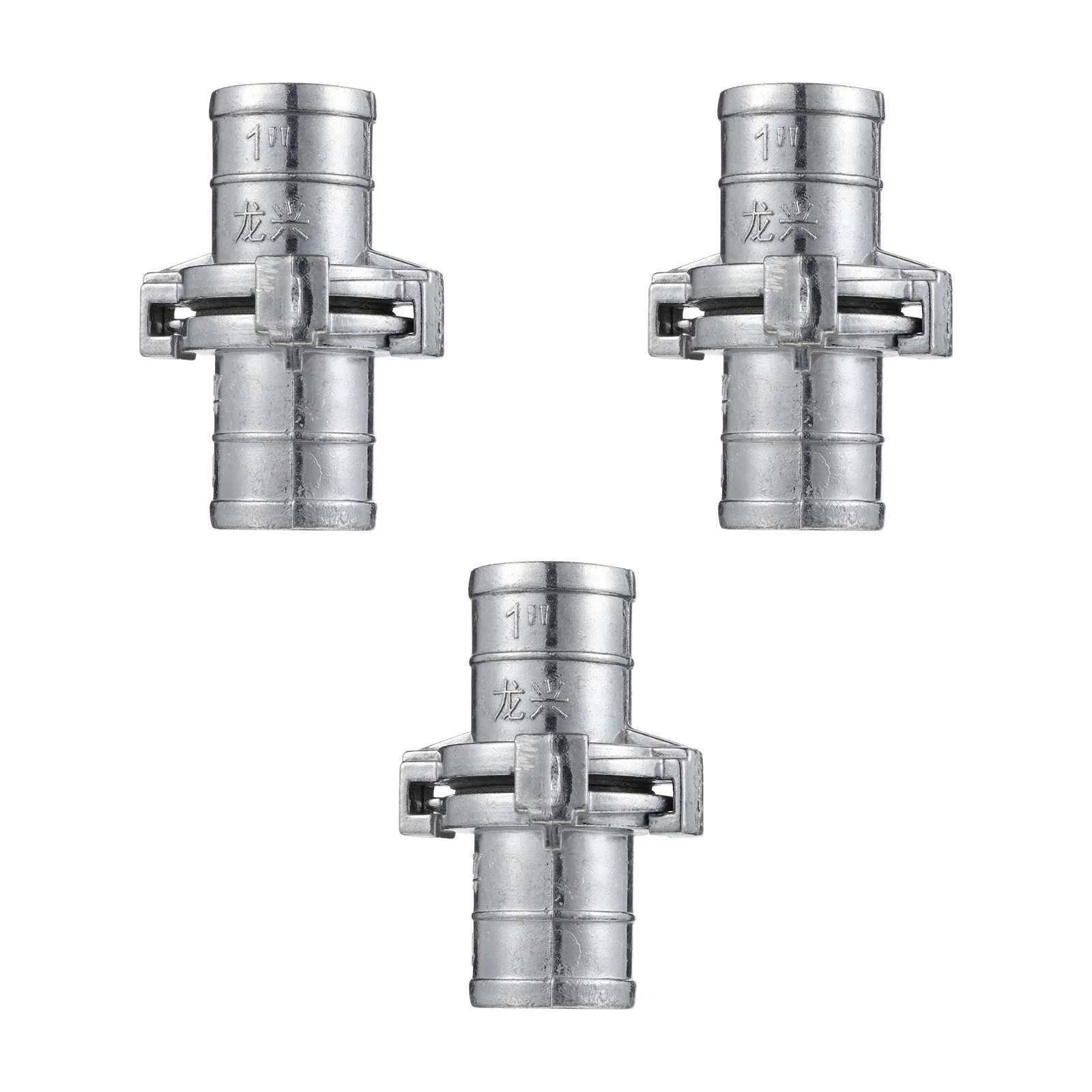 

3pcs Aluminium Alloy Connector 1 Inch Garden Hose Adapter Connector (Silver)
