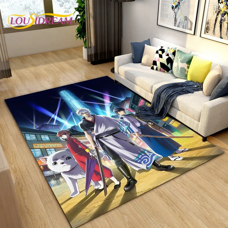 Anime Gintoki Kagura Gintama  Area Rug,Carpet Rug for Living Room Bedroom Sofa Doormat Decoration, Kids Play Non-slip Floor Mat