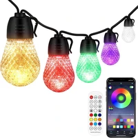 app control and remote control outdoor string lights patio lights rgb edison bulbs for backyard party decor