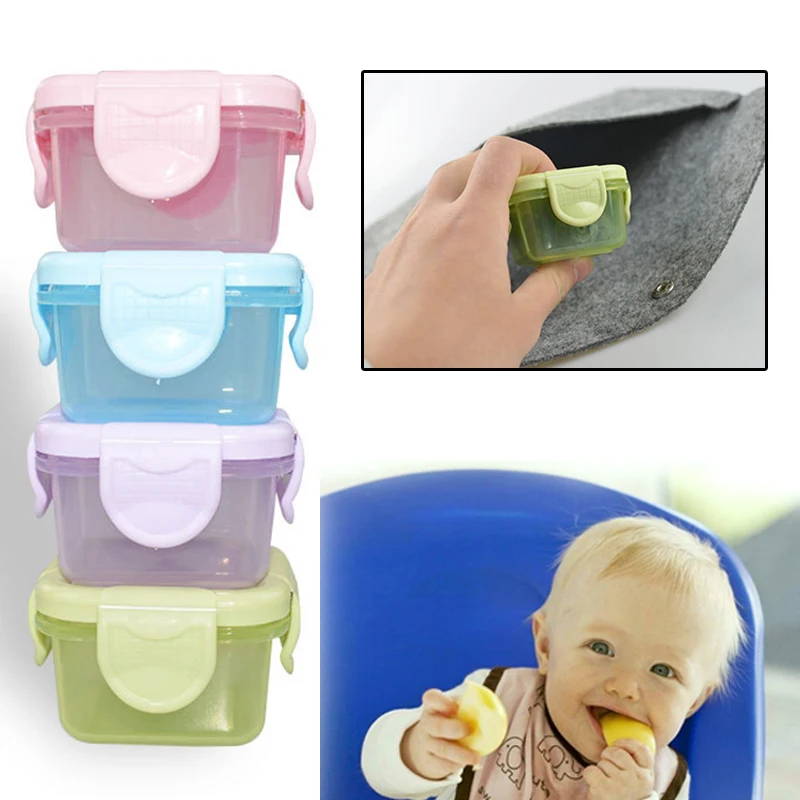 

1Pc Mini Thickened Sealed Fresh Box Portable Baby Food Storage Freezer Containers 5*5*4cm