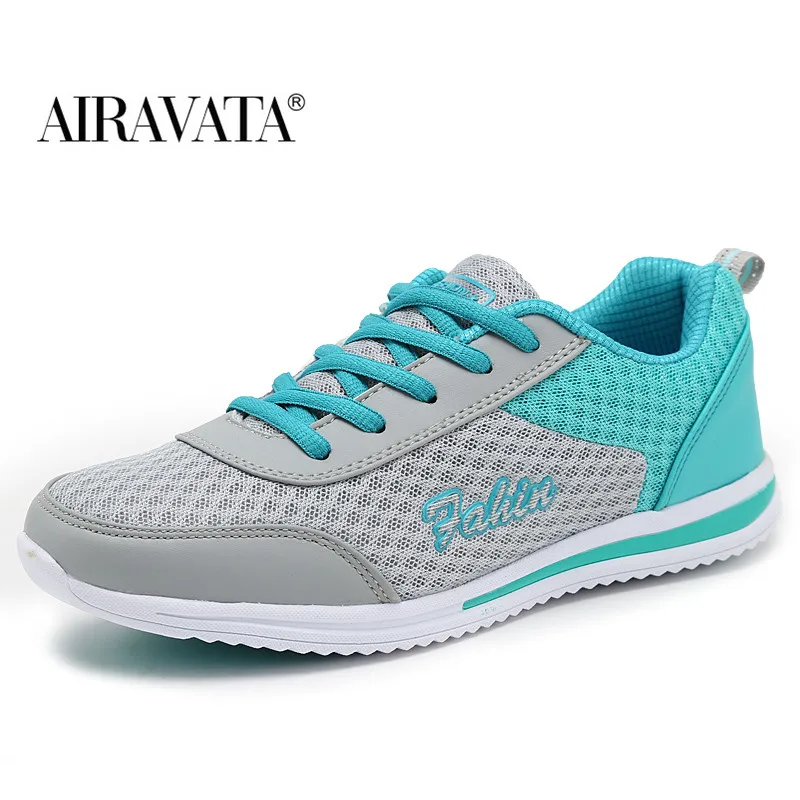 Women Sneakers Flat Walking Shoes Mesh Breathable Lace-up Outdoor Leisure Sports Shoes