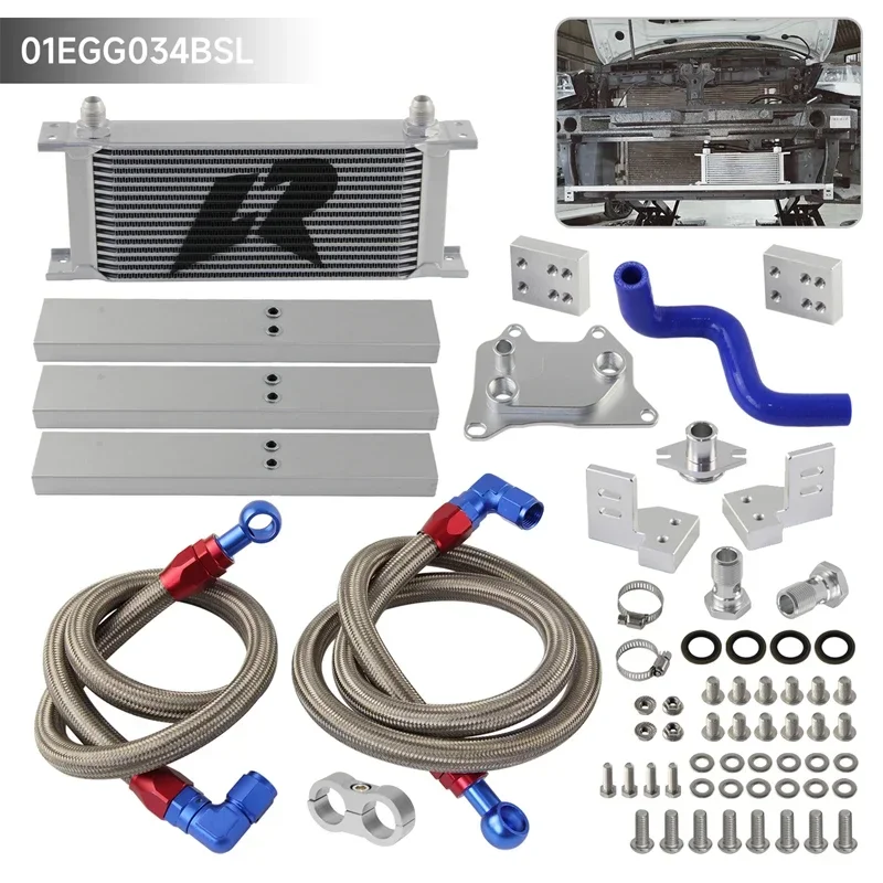 

Масляный радиатор AN8 8-AN 13/16 рядов комплект для VW Golf MK7 GTI/R VII 2.0L Audi A3/S3 8V Tiguan Skoda Octavia 2012+ EA888 Gen.3 алюминий