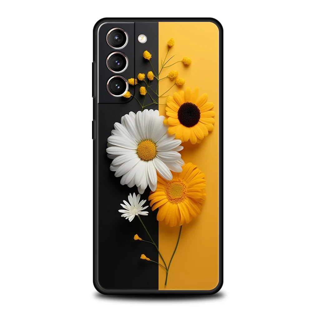 Фото Чехол с подсолнухом для телефона Samsung Galaxy S24 S23 S22 S20 S21 FE Ultra S10 S10E S9 S8 Plus №5
