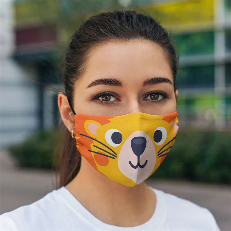 

Adult Printed Mask PM2.5 Filters Disposable Cotton Masks Nonwove Filter Mask Filter Air Halloween Cosplay Women Mondkapje