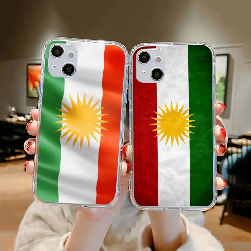 

Kurdistan Autonomous Region flag Phone Case Transparent soft For iphone 12 11 13 7 8 6 s plus x xs xr pro max mini