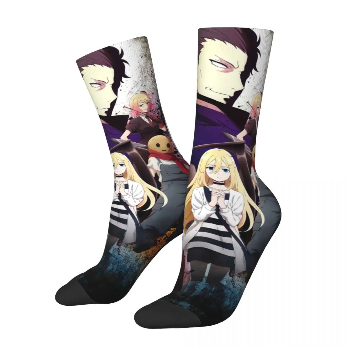 

Satsuriku No Tenshi Socks Men's Women's Funny Happy Angels of Death Anime Socks Spring Summer Autumn Winter Middle Tube Socks