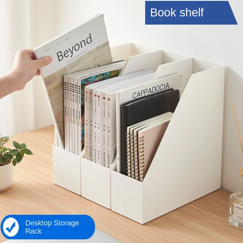 

Organizadores Desk Organizer Home Office Storage Box Book Stationery Storage Rack Vertical Stackable Free Combination White