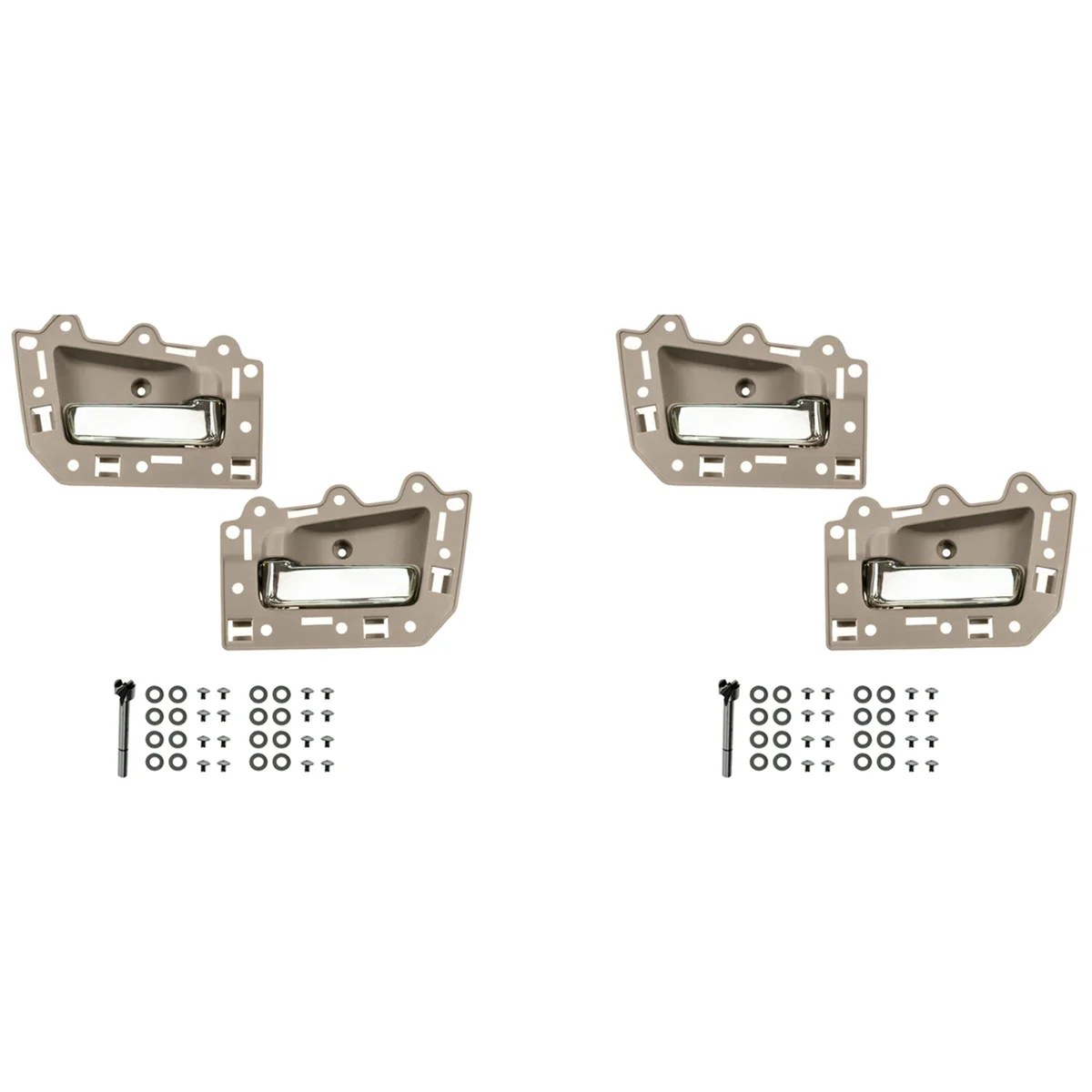 

4Pcs Front Left & Right Inside Interior Door Handle Set for 2005-2011 Jeep Grand Cherokee Beige & Chrome