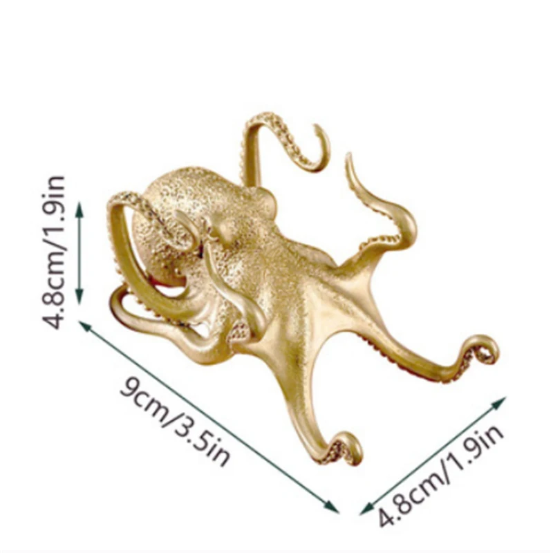 creative octopus mobile phone holder stand golden bracket for phonepen home office decoration desktop ornaments gifts dropship free global shipping