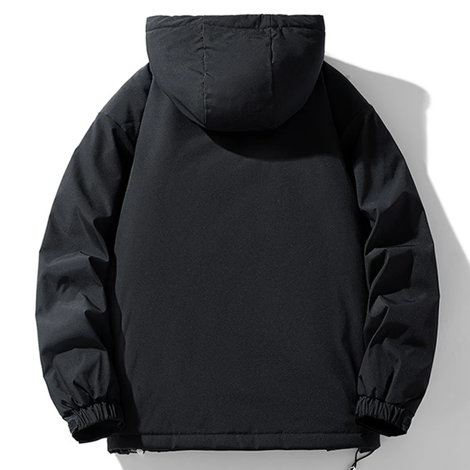 Мужская зимняя флисовая куртка с капюшоном размеры до 8XL