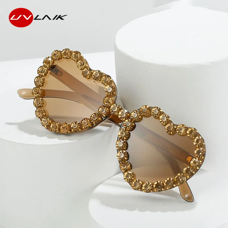 

LOVE Sunglasses For Women Personality Sun Glasses Diamond Man Peach Heart Sunglass Full Frame Boy And Girl Fashion