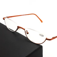 rolopop readers reading glasses for women prescription glasses spring hinges half frame metallic stainless steel hc